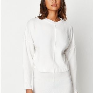 MissGuided - White Sweater & Skirt set